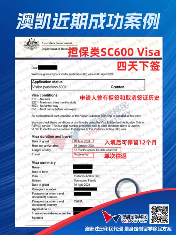 担保类600签证
